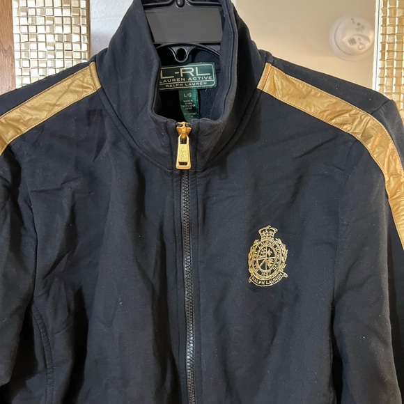 RALP LAUREN BLACK AND GOLD JACKET… SIZE LARGE… WOMENS - Picture 2 of 8